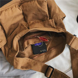 Large Capacity Canvas Shoulder Bag Soft Denim Travel Leisure Fashionable