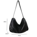 Large Capacity PU Leather Shoulder Bags Soft Casual Travel Bag Women