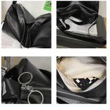 Large Capacity PU Leather Shoulder Bags Soft Casual Travel Bag Women