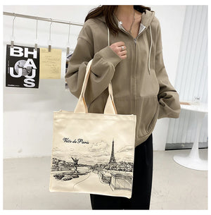 Large Canvas Shoulder Bag Women's Handbag Tote Beach Bag