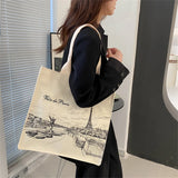 Large Canvas Shoulder Bag Women's Handbag Tote Beach Bag