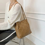 Large Capacity Shoulder Bag Ladies Handbags PU Leather Bucket Bags For Women