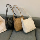 Large Capacity Shoulder Bag Ladies Handbags PU Leather Bucket Bags For Women