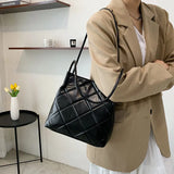 Large Capacity Shoulder Bag Ladies Handbags PU Leather Bucket Bags For Women