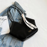 Large Shopper Shoulder Tote Bags Vintage Pleated Handbags For Women