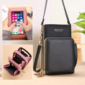 Large-capacity Touch-screen Cell Phone Bag Solid Mini Handbags