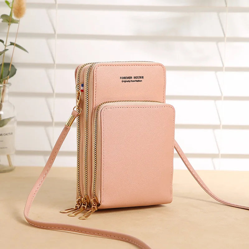 Large-capacity Touch-screen Cell Phone Bag Solid Mini Handbags