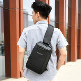 Men's Outdoor Canvas Chest Bag Messenger Bag With USB Charging