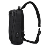 Men's Outdoor Canvas Chest Bag Messenger Bag With USB Charging