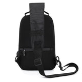 Men's Outdoor Canvas Chest Bag Messenger Bag With USB Charging