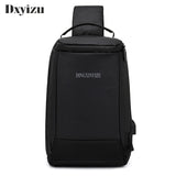 Men's Outdoor Canvas Chest Bag Messenger Bag With USB Charging