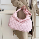 Lattice Pattern Shoulder Bag Large Capacity Tote Bag