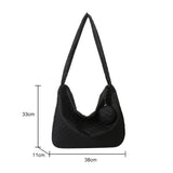 Lattice Pattern Shoulder Bag with Large Capacity