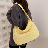 Lattice Pattern Shoulder Bag Large Capacity Tote Bag
