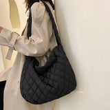 Lattice Pattern Shoulder Bag Large Capacity Tote Bag