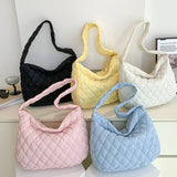 Lattice Pattern Shoulder Bag Large Capacity Tote Bag