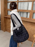 Lattice Pattern Shoulder Bag Large Capacity Tote
