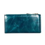 Oil Wax Leather Women Wallets Classic High Cards Holder Women Purse