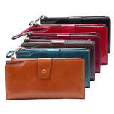 Oil Wax Leather Women Wallets Classic High Cards Holder Women Purse