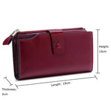 Oil Wax Leather Women Wallets Classic High Cards Holder Women Purse