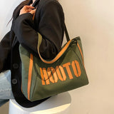 Letter Canvas Women Shoulder Bag Canvas Messenger Bag