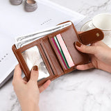 Clasp Plaid Canvas Small Purse Multi-card Capacity Anti-demagnetization