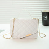 Embroidered Small Square Bag Shoulder Messenger Chain Handbag