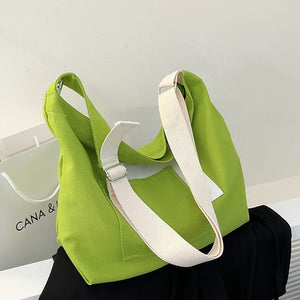 Canvas Shoulder Bag for Women, Large Capacity Denim Fatchel