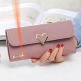 Long Women Wallets Lady's PU Female Wallets Heart Photo Purse