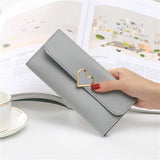 Long Women Wallets Lady's PU Female Wallets Heart Photo Purse