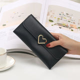 Long Women Wallets Lady's PU Female Wallets Heart Photo Purse