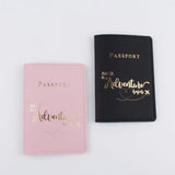 Lover Couple Passport Cover Hot Stamping Plane Women Men Travel Wedding