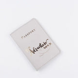 Lover Couple Passport Cover Hot Stamping Plane Women Men Travel Wedding