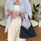 Nylon Shoulder Bag Large Capacity Solid Handbag