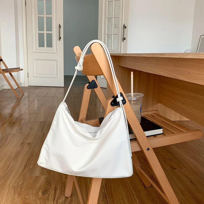 Nylon Shoulder Bag Large Capacity Solid Handbag