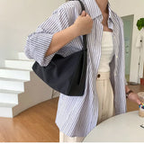 Nylon Shoulder Bag Large Capacity Solid Handbag