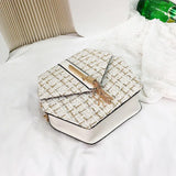 Leather Tassel Square Handbag Lock Shoulder Bag