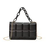 PU Leather Shoulder Bags for Women Chain Rhomboid Crossbody Bags