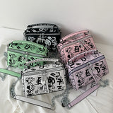 Graffiti Pattern Leather Crossbody Bag for Women