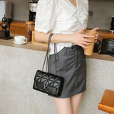 Leather Chain Crossbody Bags for Women Handbags Shoulder Bags