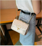 Women's Crossbody Chain Bag Golden Straps Lightweight Shoulder Bag