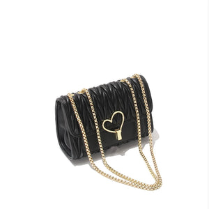 Women's Crossbody Chain Bag Golden Straps Lightweight Shoulder Bag