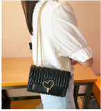 Women's Crossbody Chain Bag Golden Straps Lightweight Shoulder Bag