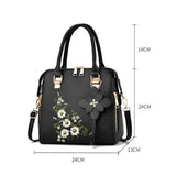 Embroidery Totes Bags Women Shoulder Bag Leather Hand Bags Ladies Crossbody Bag