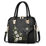 Embroidery Totes Bags Women Shoulder Bag Leather Hand Bags Ladies Crossbody Bag