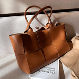 Braided Tote Bag High Women's PU Large Shoulder Bag