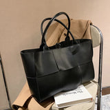 Braided Tote Bag High Women's PU Large Shoulder Bag