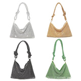 Hobo Shoulder Bag with Shining Rhinestones