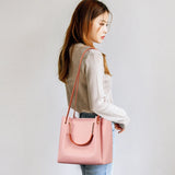 Women's PU Leather Bucket Bag Large Capacity Shoulder Handbag