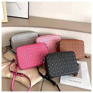 Women's Large Capacity Travel Shoulder Bag PU Leather Messenger Bag